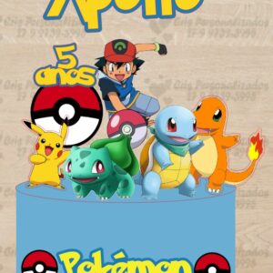 Topo de bolo Pokemon